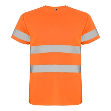 Μπλουζάκι με αντανακλαστικές λωρίδες DELTA, πορτοκαλί νέον