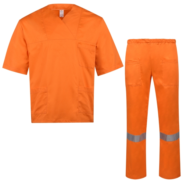 Πορτοκαλί παντελόνι με αντανακλαστικές λωρίδες-24*