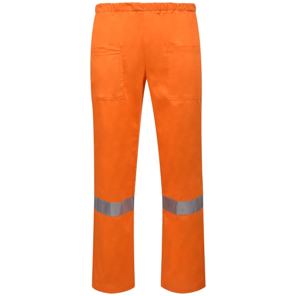 Pantaloni portocalii cu benzi reflectorizante-24*