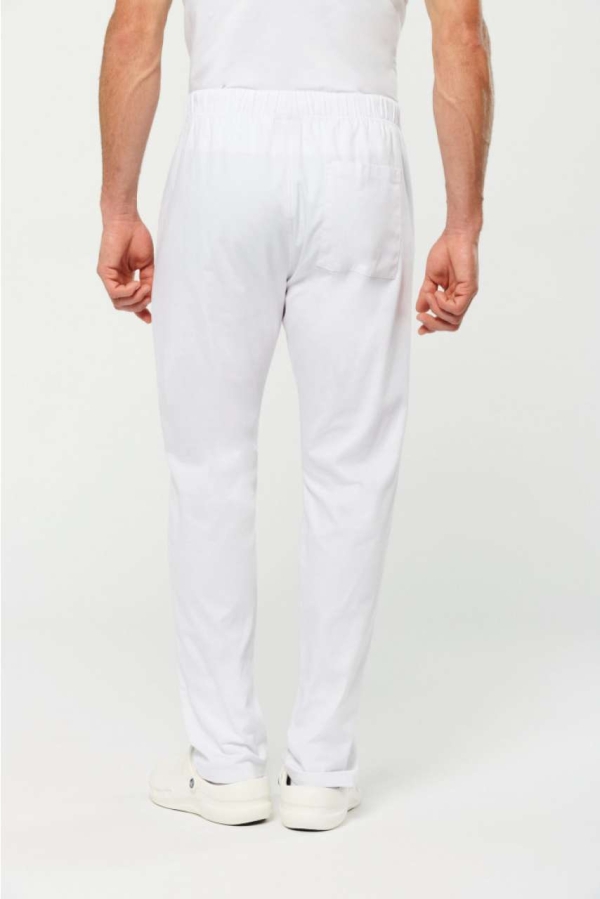Unisex βαμβακερό παντελόνι σε λευκό χρώμα