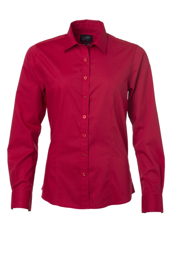 Γυναικείο κλασικό πουκάμισο από ποπλίνα, κόκκινο