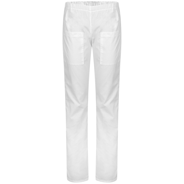 Pantaloni albi cu 3 buzunare