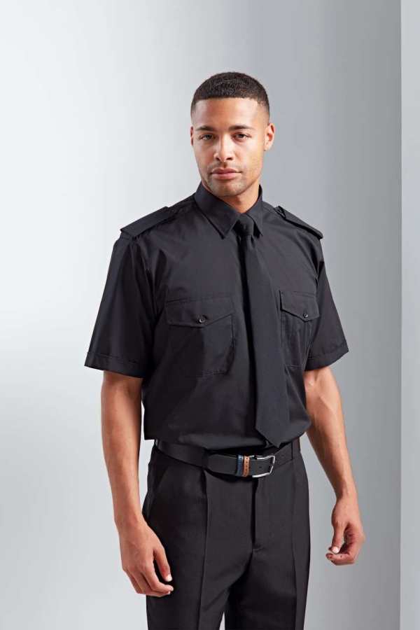 Ανδρικό κοντομάνικο προστατευτικό πουκάμισο PR212, με επωμίδες
