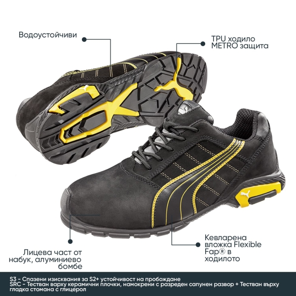 Προστατευτικά παπούτσια εργασίας S3 SRC AMSTERDAM Low S3 | Μαύρο