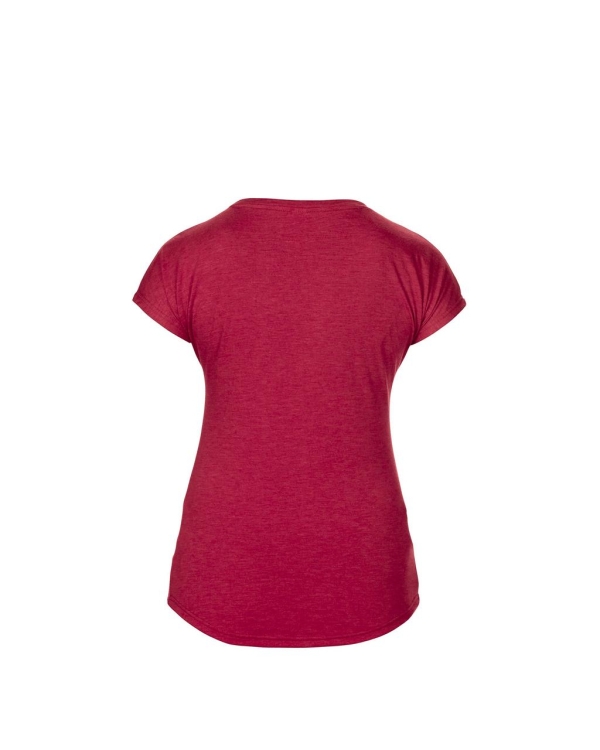 Γυναικείο μπλουζάκι με V λαιμόκοψη, κόκκινο μελανζέ, ANL6750V*hre