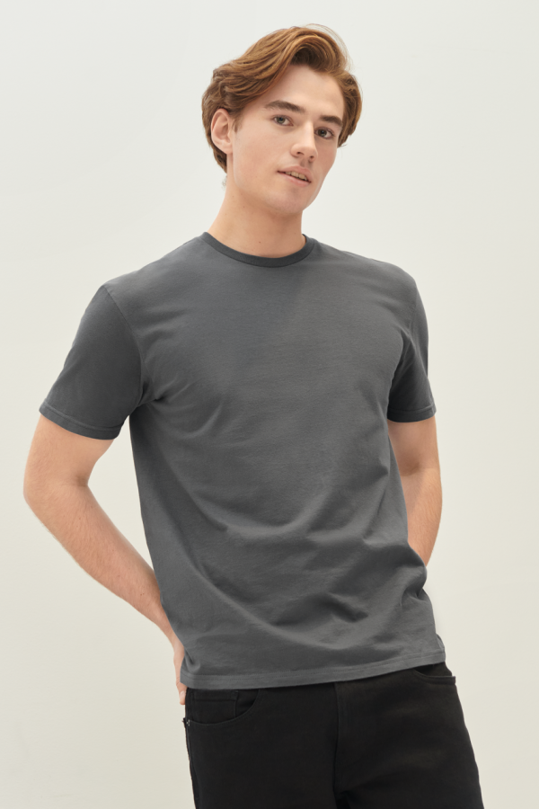 Unisex μπλουζάκι, γκρι μελανζέ 100% βαμβάκι, GI64000*vgh