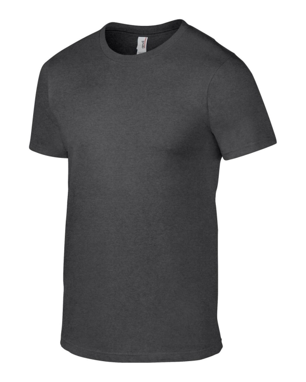 Ανδρικό μπλουζάκι, σκούρο γκρι μελανζέ, 100% βαμβάκι, AN980*hdg