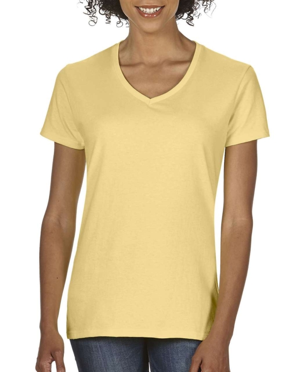 Γυναικείο T-Shirt ανοιχτό μωβ V λαιμόκοψη, CC3199
