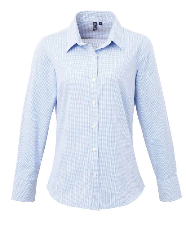 Дамска карирана риза ( светло синьо-бяло) PR3203