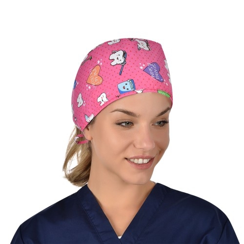 Ροζ χειρουργικό καπέλο | ADRIANA | B-well