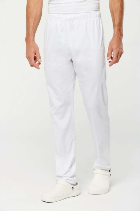 Unisex βαμβακερό παντελόνι σε λευκό χρώμα