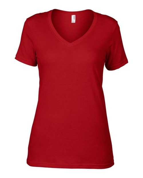 Γυναικείο t-shirt με λαιμόκοψη σε κόκκινο χρώμα