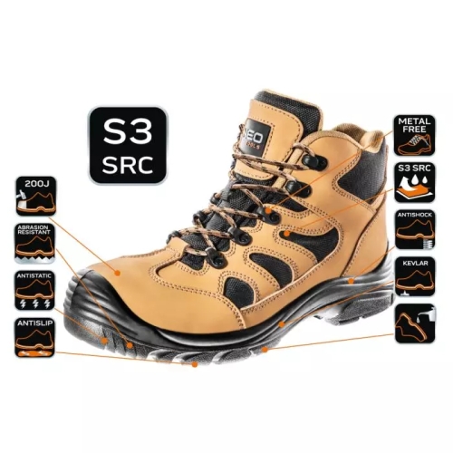 Μπότες εργασίας S3 SRC, χωρίς μέταλλο, CE, 82-120 NEO