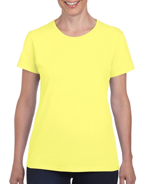 Дамска тениска HEAVY COTTON жълто царевична коприна