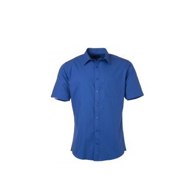 Ανδρικό κοντομάνικο πουκάμισο ποπλίνα, Royal Blue, μέγεθος S