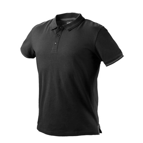 Tricou polo denim, negru, 81-659