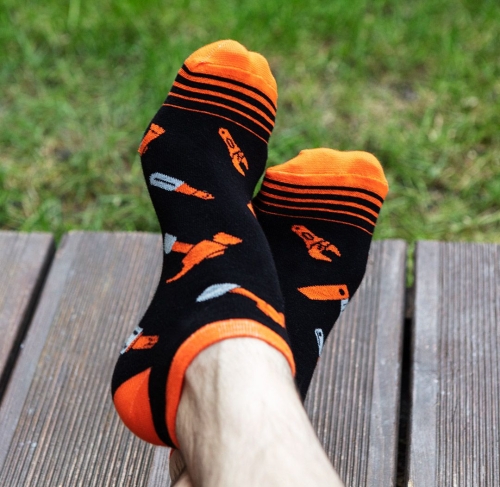 Цветни чорапи NEO TOOLS, къси, размер 43-46, GD031