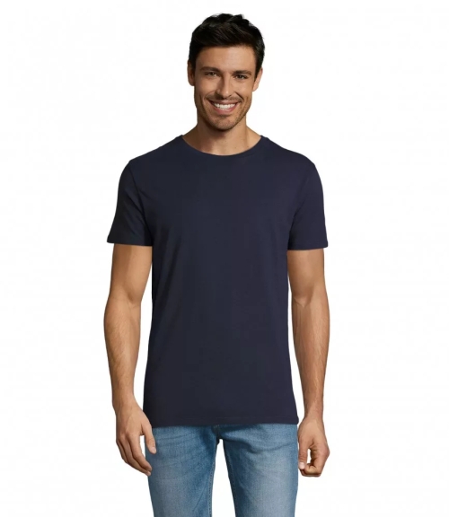 Ανδρικό μπλουζάκι με στρογγυλή λαιμόκοψη, σκούρο μπλε,SO02855*fn
