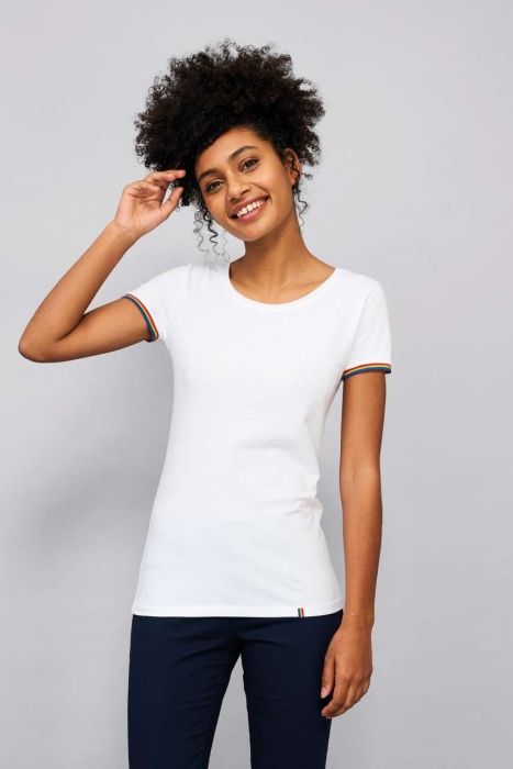 T-shirt, λευκό με τόνους ουράνιου τόξου, SOL'S RAINBOW WOMEN, SO03109